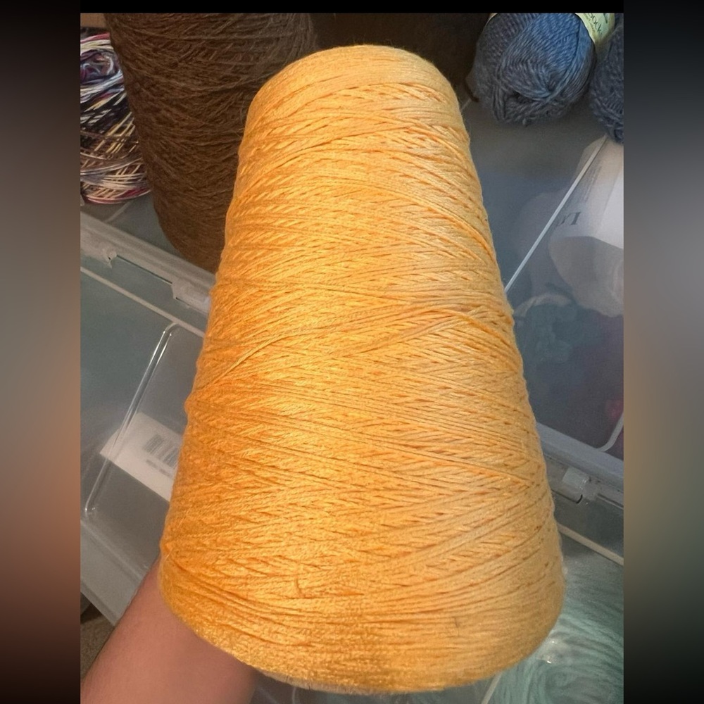Bright Yellow Yarn Cone